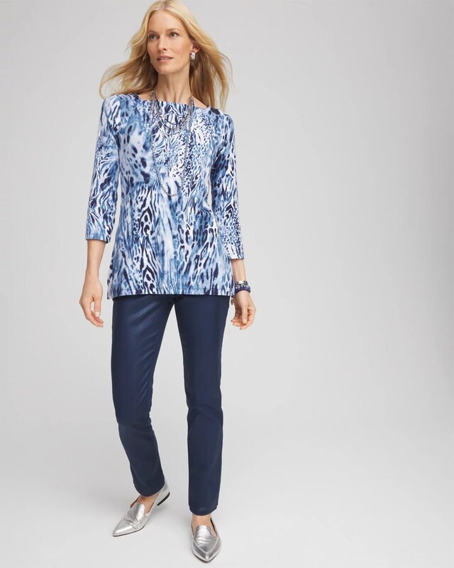 Animal Print Square Neck Tunic - image 2